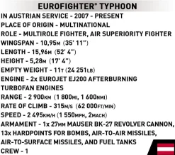 Cobi: Armed Forces - Eurofighter Typhoon Fighter Jet 1/48th Scale Building Block Construction Set (578 Pieces)