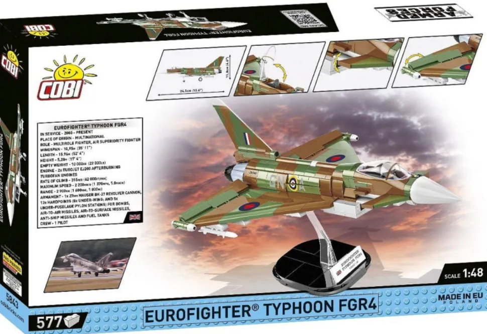 Cobi: Armed Forces - Eurofighter Typhoon FGR4 1/48th Scale Building Block Construction Set (577 Pieces)
