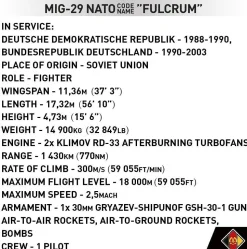 Cobi: Armed Forces - MiG-29 (East Germany) Fulcrum Fighter Jet Building Block Construction Set (545 Pieces)