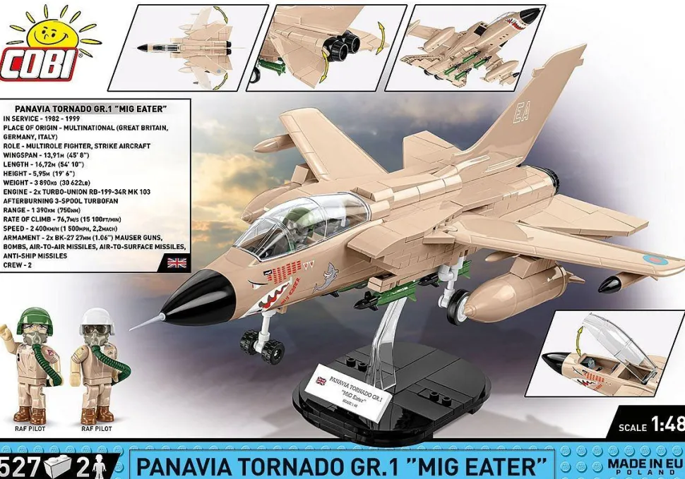 Cobi: Armed Forces - Panavia Tornado GR.1 MiG Eater Fighter Jet 1/48th Scale Building Block Construction Set (527 Pieces)