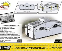 Cobi: Great War - Sturmpanzerwagen A7V Tank Historical Collection 1/72 Scale Building Block Construction Set (119 Pieces)