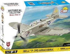 Cobi: World War II - Bell P-39D Airacobra (US) Historical Collection 1/32 Scale Fighter Plane Building Block Construction Set (361 Pieces)