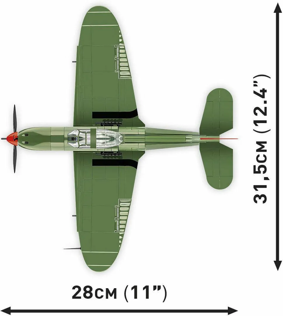 Cobi: World War II - Bell P-39Q Airacobra (Soviet) Fighter Plane Historical Collection 1/32 Scale Building Block Construction Set (380 Pieces)