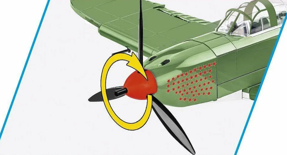 Cobi: World War II - Bell P-39Q Airacobra (Soviet) Fighter Plane Historical Collection 1/32 Scale Building Block Construction Set (380 Pieces)