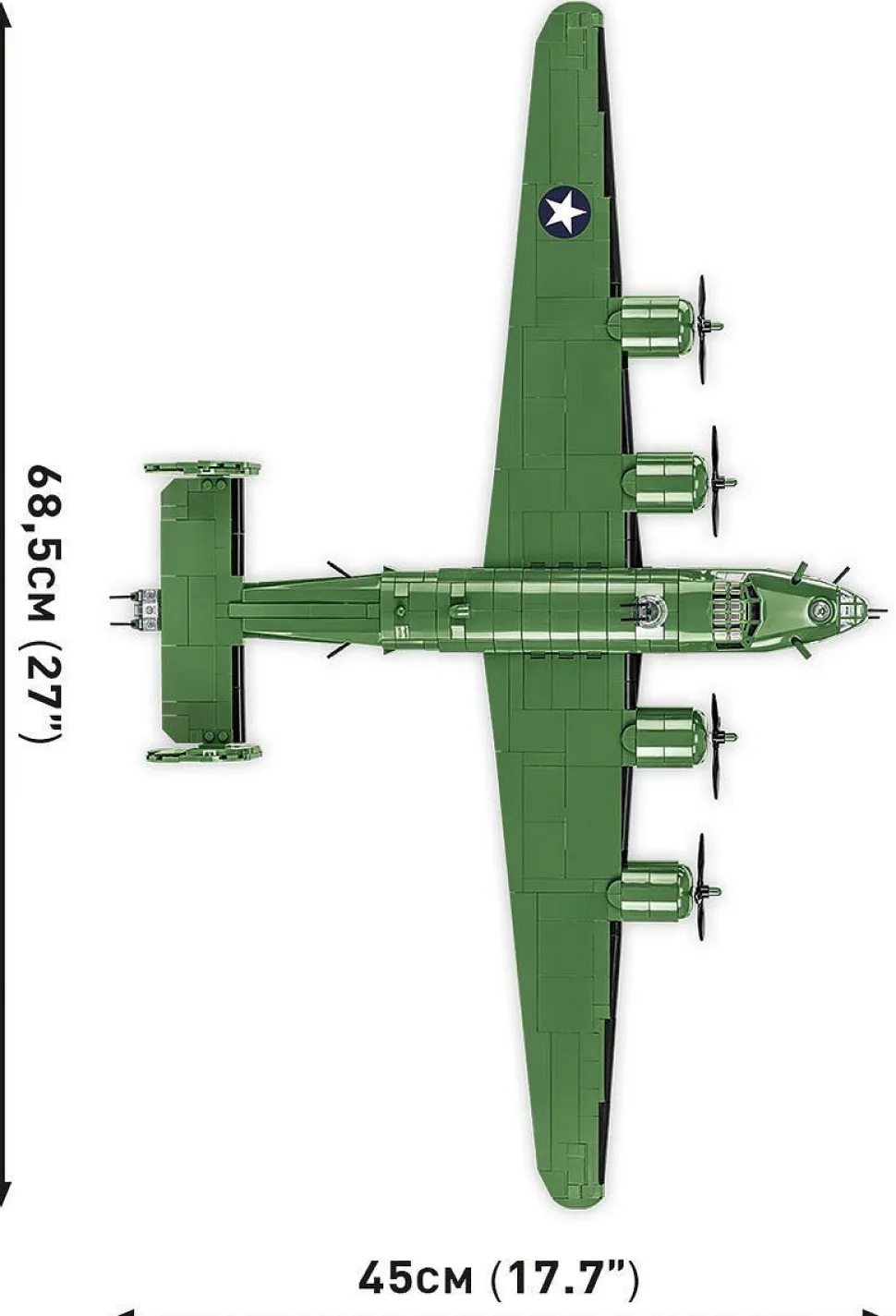 Cobi: World War II - Consolidated B-24D Liberator Heavy Bomber Plane Historical Collection 1/48th Scale Building Block Construction Set (1445 Pieces)