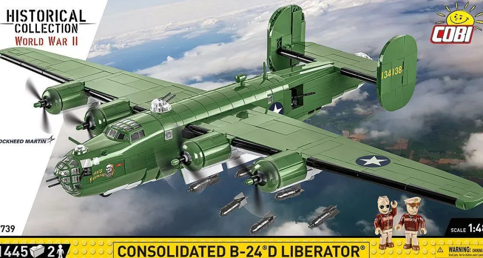 Cobi: World War II - Consolidated B-24D Liberator Heavy Bomber Plane Historical Collection 1/48th Scale Building Block Construction Set (1445 Pieces)