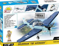 Cobi: World War II - Grumman TBF Avenger Torpedo Bomber Plane Historical Collection 1/48th Scale Building Block Construction Set (392 Pieces)