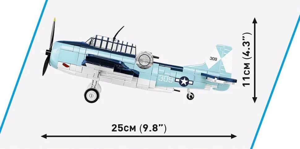 Cobi: World War II - Grumman TBF Avenger Torpedo Bomber Plane Historical Collection 1/48th Scale Building Block Construction Set (392 Pieces)
