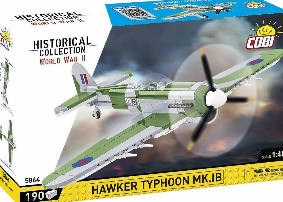 Cobi: World War II - Hawker Typhoon MK.IB Fighter Plane Historical Collection 1/48th Scale Building Block Construction Set (190 Pieces)