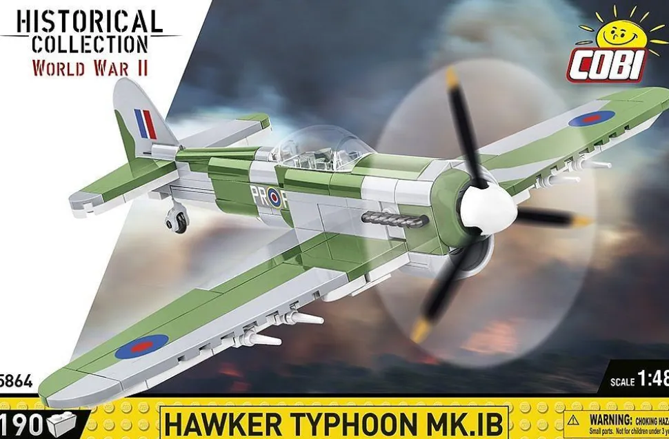 Cobi: World War II - Hawker Typhoon MK.IB Fighter Plane Historical Collection 1/48th Scale Building Block Construction Set (190 Pieces)