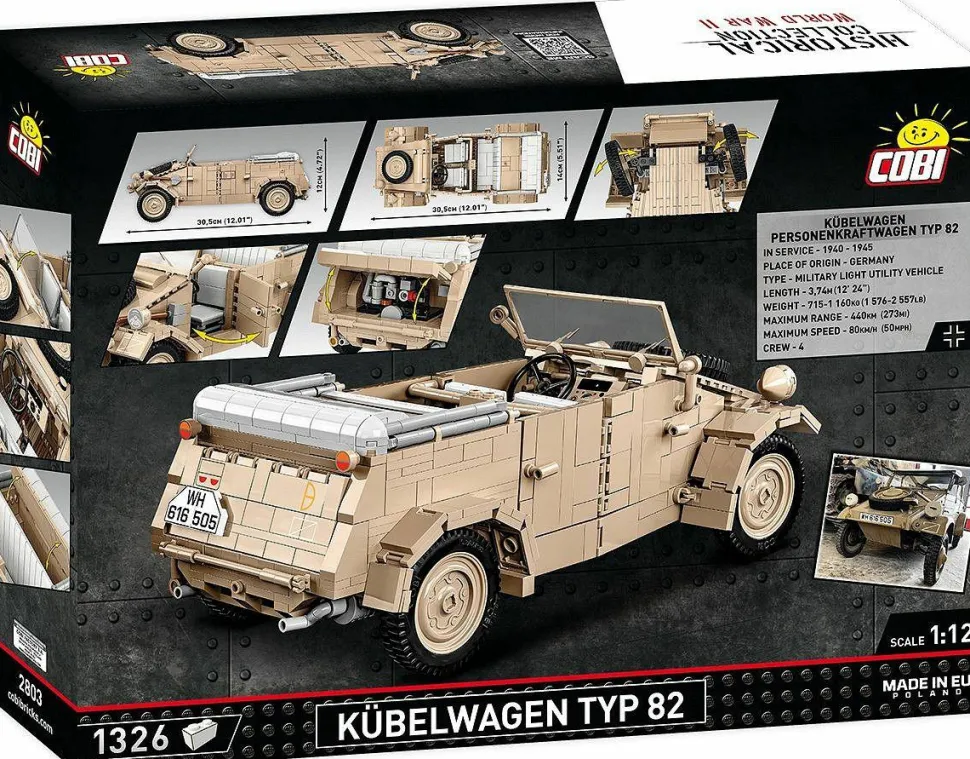 Cobi: World War II - Kubelwagen TYP 82 Historical Collection 1/12th Scale Building Block Construction Set (1326 Pieces)
