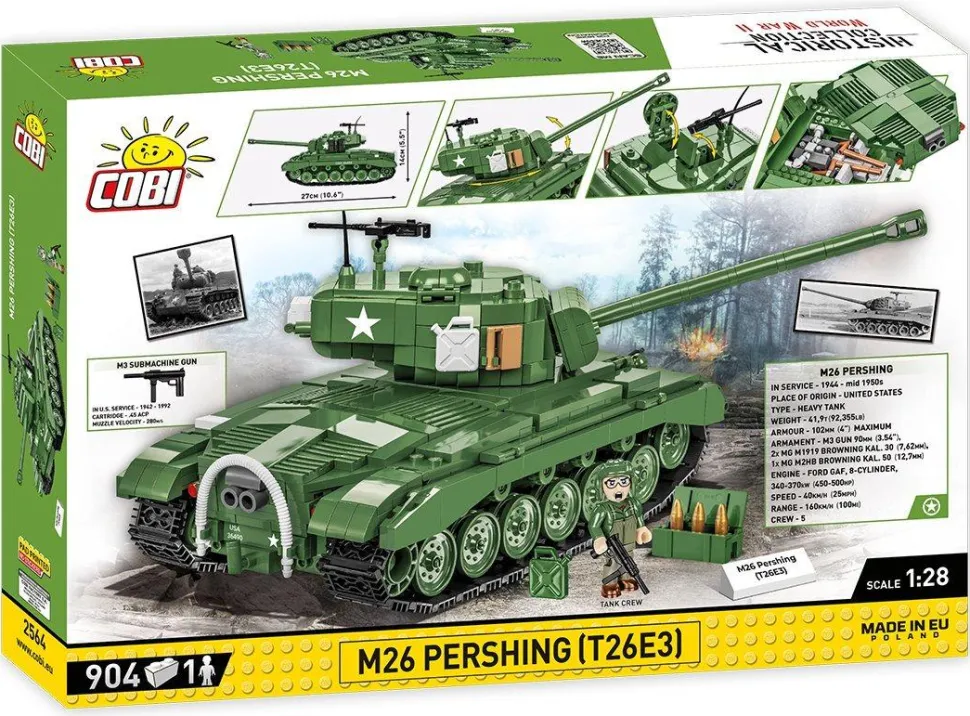 Cobi: World War II - M26 Pershing T26E3 Tank Construction Set (904 pieces)