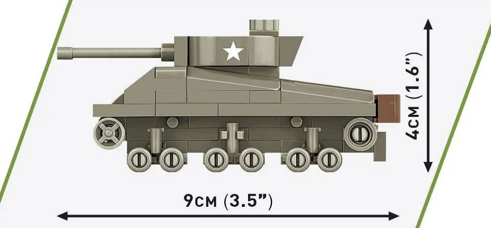 Cobi: World War II - M4A3 Sherman Tank Historical Collection 1/72 Scale Building Block Construction Set (103 Pieces)
