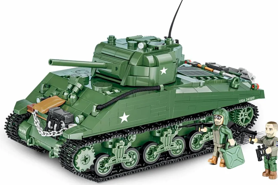 Cobi: World War II - M4A3 Sherman Tank Historical Collection 1/28th Scale Building Block Construction Set (852 Pieces)