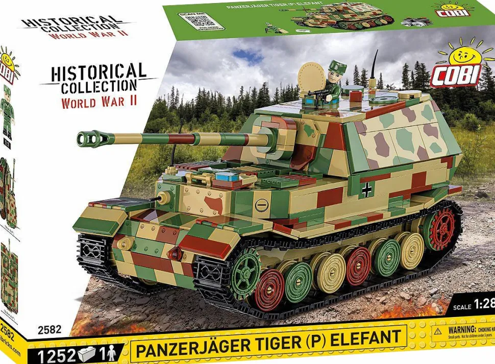 Cobi: World War II - Panzerjager Tiger (P) Elefant Tank Historical Collection 1/28th Scale Building Block Construction Set (1252)