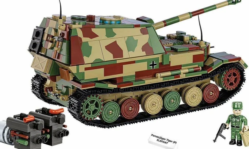 Cobi: World War II - Panzerjager Tiger (P) Elefant Tank Historical Collection 1/28th Scale Building Block Construction Set (1252)