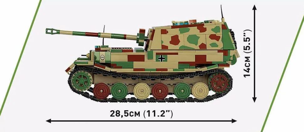 Cobi: World War II - Panzerjager Tiger (P) Elefant Tank Historical Collection 1/28th Scale Building Block Construction Set (1252)