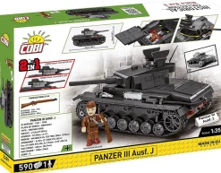 Cobi: World War II - Panzer III Ausf. J 2-in-1 Tank Historical Collection 1/35th Scale Building Block Construction Set (590 Pieces)