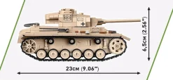 Cobi: World War II - Panzer III Ausf. J Tank 2-in-1 Historical Collection 1/28th Scale Building Block Construction Set (780 Pieces)