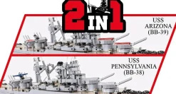 Cobi: World War II - Pennsylvania-Class Battleship 2-in-1 Executive Edition Historical Collection 1/300th Scale Building Block Construction Set (2088 Pieces)