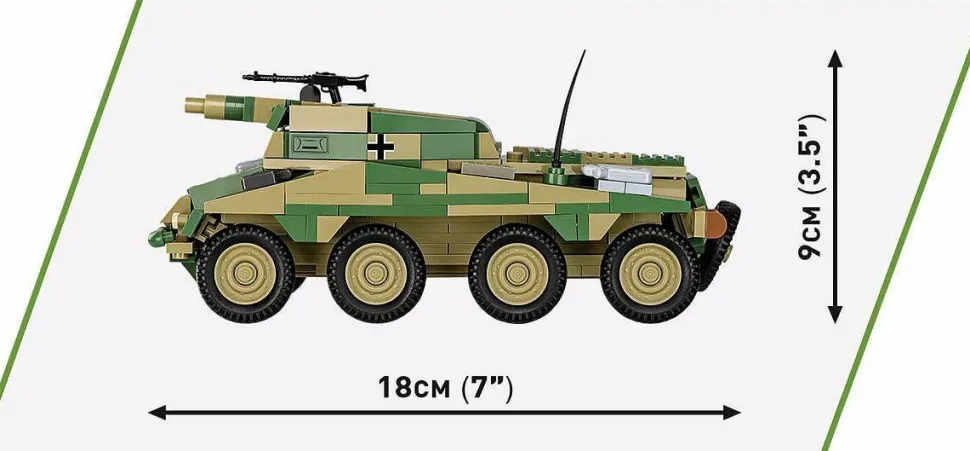 Cobi: World War II - Sd.Kfz. 234/3 Stummel Tank Historical Collection 1/35th Scale Building Block Construction Set (438 Pieces)