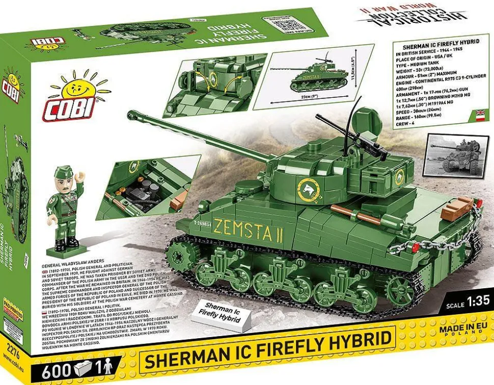 Cobi: World War II - Sherman IC Firefly Hybrid Tank Historical Collection 1/35th Scale Building Block Construction Set (600 Pieces)