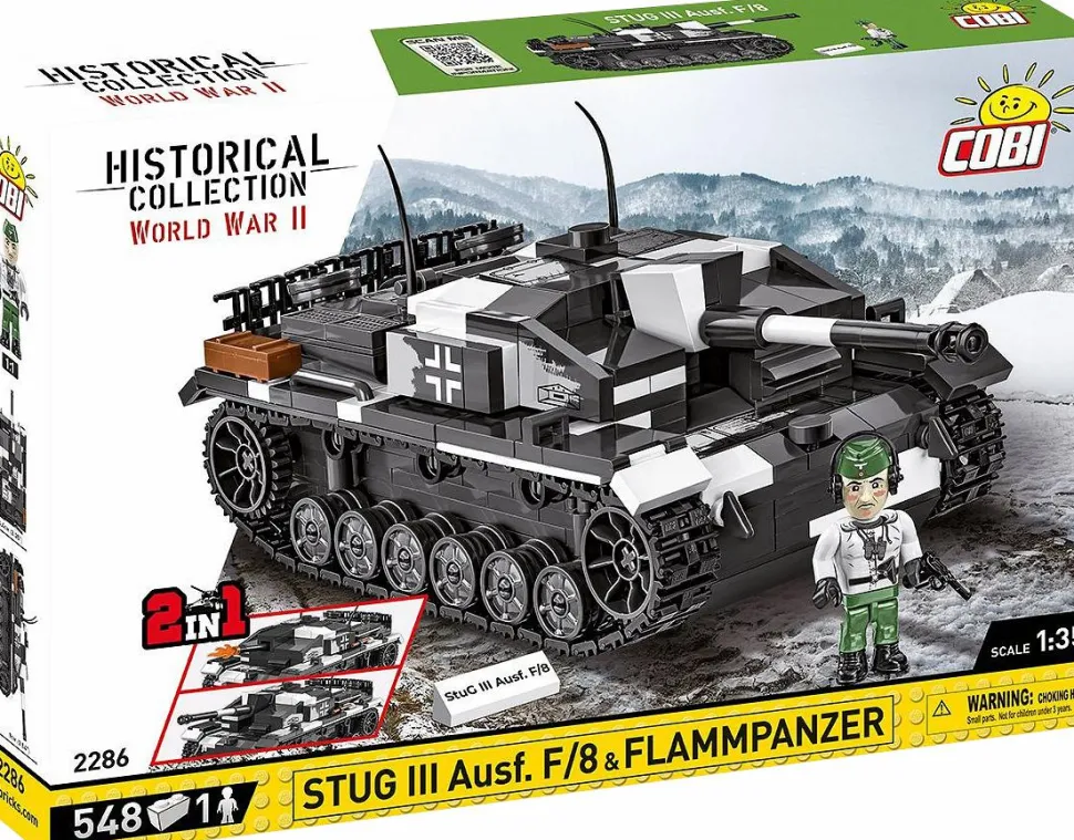 Cobi: World War II - Stug III Ausf. F/8 & Flammpanzer Tank 2-in-1 Historical Collection 1/35th Scale Building Block Construction Set (548 Pieces)
