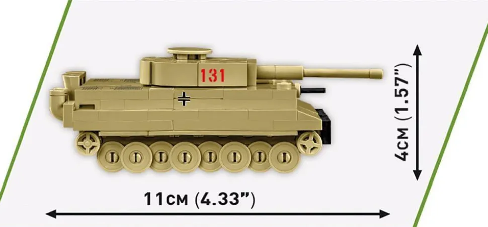 Cobi: World War II - Tiger I 131 Tiger Tank Historical Collection 1/72 Scale Building Block Construction Set (144 Pieces)