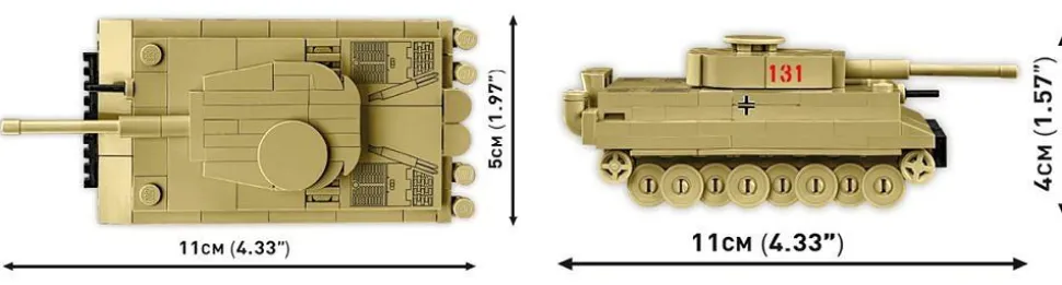 Cobi: World War II - Tiger I 131 Tiger Tank Historical Collection 1/72 Scale Building Block Construction Set (144 Pieces)