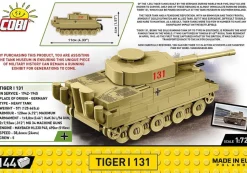 Cobi: World War II - Tiger I 131 Tiger Tank Historical Collection 1/72 Scale Building Block Construction Set (144 Pieces)