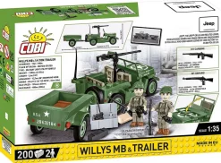 Cobi: World War II - Willys MB Jeep & Trailer Historical Collection 1/35th Scale Building Block Construction Set (200 Pieces)