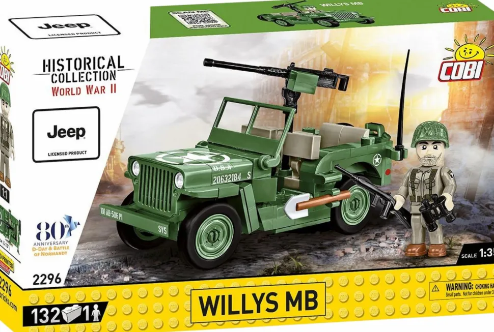 Cobi: World War II - Willys MB Jeep Historical Collection 1/35th Scale Building Block Construction Set (132 Pieces)