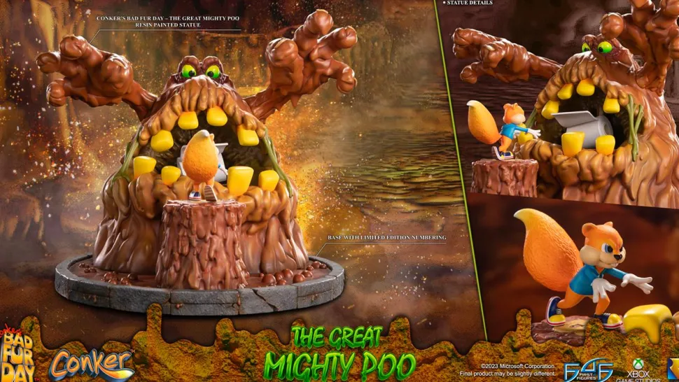 Conker's Bad Fur Day - The Great Mighty Poo with Conker 14" Statue