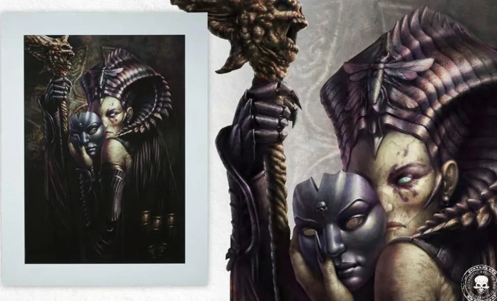 Court of the Dead - Cleopsis: Unmasked Premium Art Print by Steve Argyle