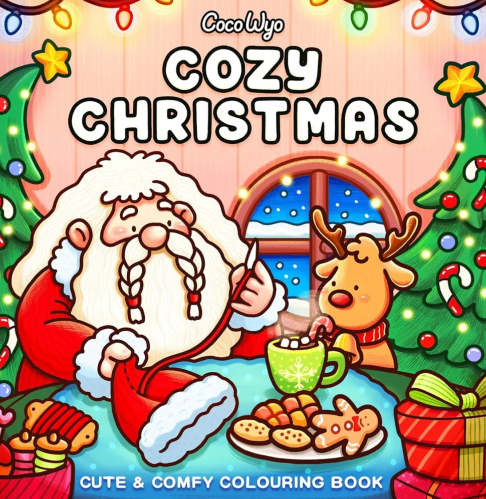 Cozy Christmas: Cute & Comfy Colouring Book by Coco Wyo Paperback Book