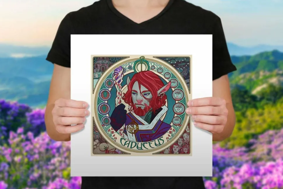 Critical Role - Mighty Nein Portrait Series: Caduceus Fine Art Print by Sam Hogg