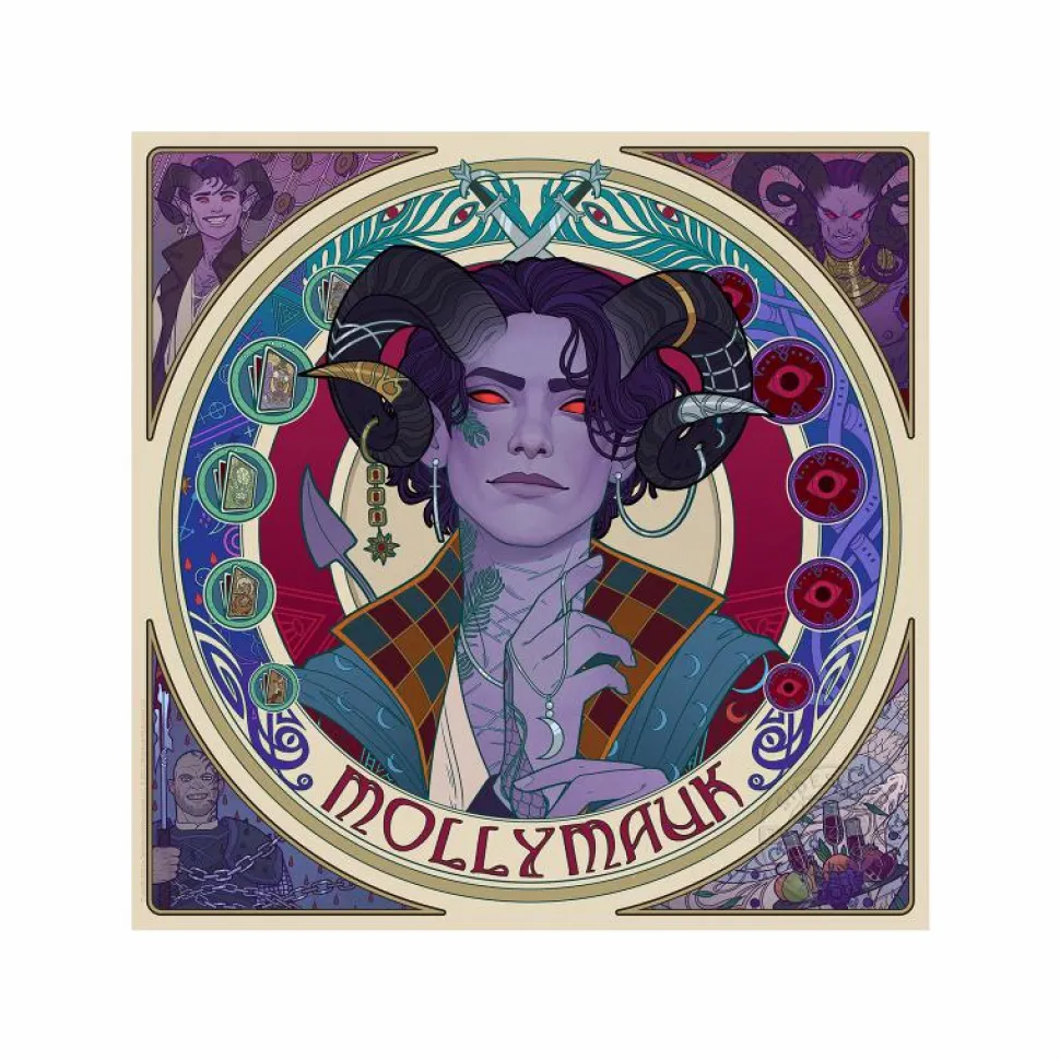 Critical Role - Mighty Nein Portrait Series: Mollymauk Fine Art Print by Sam Hogg