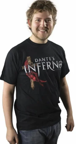 Dante's Inferno - Logo and Cross Black Male T-Shirt