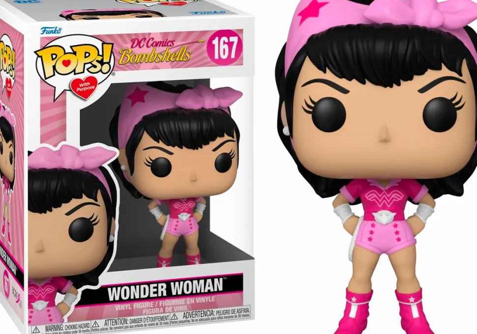 DC Bombshells - Wonder Woman Breast Cancer Awareness Pop! Vinyl Figure (Pops! with Purpose)
