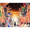DC Comics - Absolute Justice: Battle Fine Art Print by Alex Ross