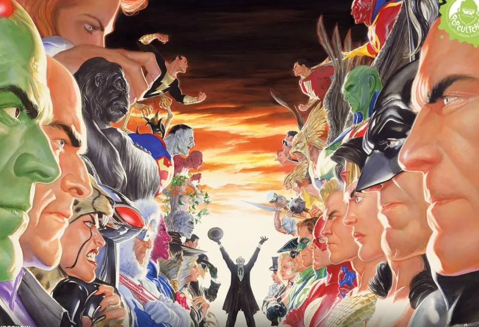 DC Comics - Absolute Justice: Battle Fine Art Print by Alex Ross