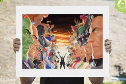 DC Comics - Absolute Justice: Battle Fine Art Print by Alex Ross