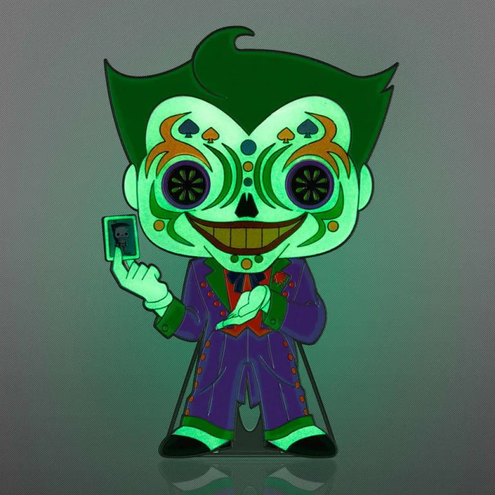 DC Comics - Joker Day of the Dead Glow-in-the-Dark 4" Enamel Pop! Pin