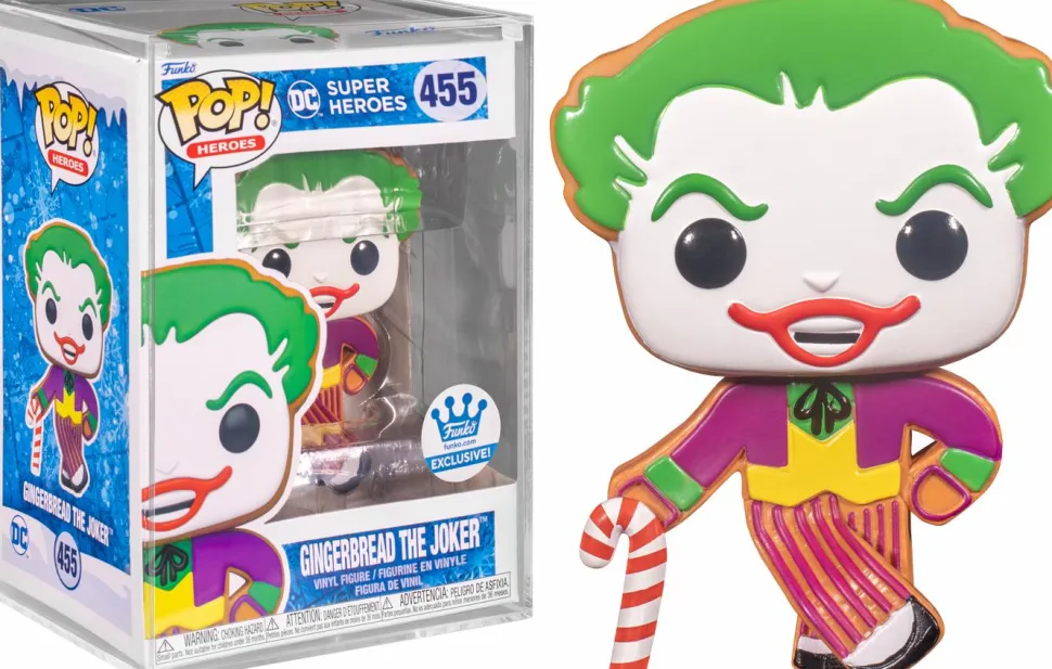 DC Super Heroes - Gingerbread The Joker Pop! Vinyl Figure in Acrylic Pop! Protector (Funko / Popcultcha Exclusive)