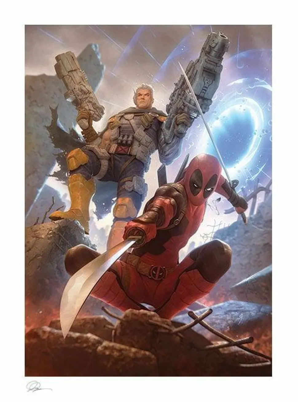 Deadpool - Deadpool & Cable Premium Art Print by Alex Garner
