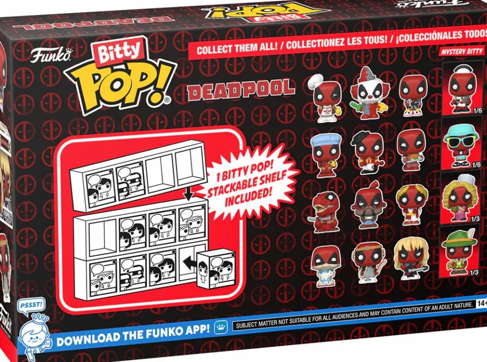 Deadpool - Deadpool (Sleepover), Deadpool (Larp), Deadpool (Heavy Metal) & Mystery Bitty Pop! Vinyl Figure 4-Pack