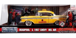 Deadpool - Deadpool with 1957 Chevy Bel Air Yellow Taxi 1/24th Scale Die-Cast Vehicle Replica