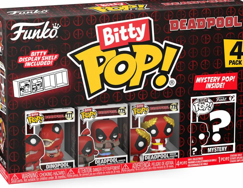 Deadpool - Dinopool, Deadpool (Barista), Deadpool (Roman Senator) & Mystery Bitty Pop! Vinyl Figure 4-Pack