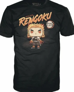 Demon Slayer - Kyojuro Rengoku Pop! Tees Unisex Black T-Shirt