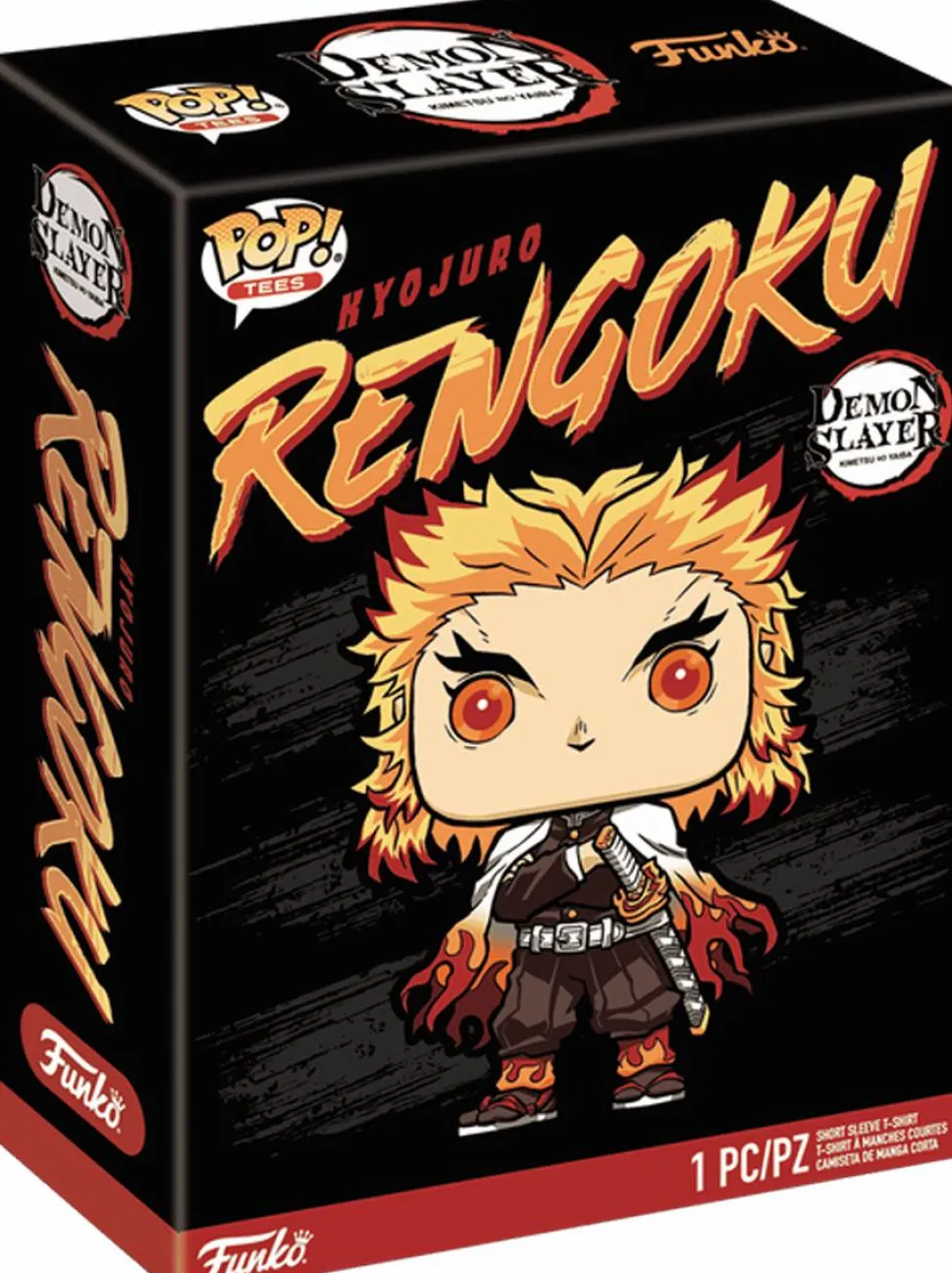 Demon Slayer - Kyojuro Rengoku Pop! Tees Unisex Black T-Shirt